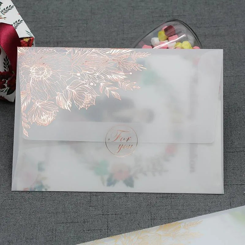 Sulfuric acid paper invitation cards with gold bronzing and matte finish, 12.5x17.6cm