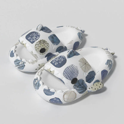 Stylish heart-shaped shark slippers with breathable, anti-slip soles and a variety of vibrant color options