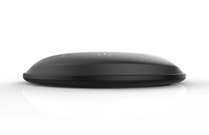 Black USB condenser microphone for conference calls and gaming with compact 9cm design