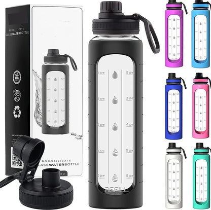 Cylindrical sports water bottle with 750ml capacity, leak-proof lid, and multiple colour options