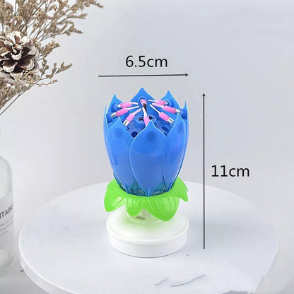 Lotus Music Birthday Candle with rotating design and happy birthday song
