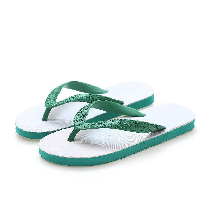 Fish label design rubber beach flip-flops with non-slip soles in four colour options