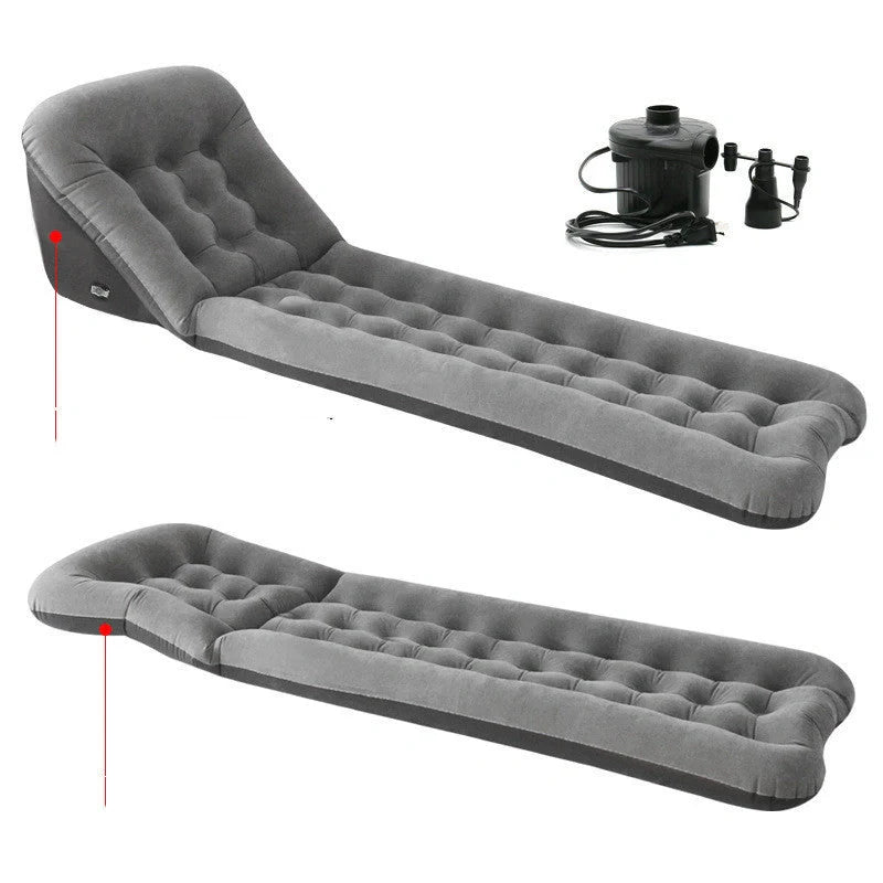 Automatic Air Mattress Camping Bed with quick inflation feature, dark blue and grey options available