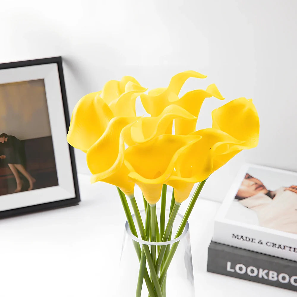 Polyurethane decorative flowers with 35cm stems in multiple colours for wedding and home decor