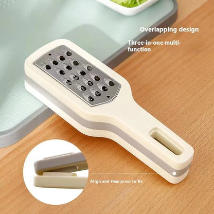Premium 3-in-1 Stainless Steel Vegetable Grater - Efficient Kitchen Gadget for Grating, Shredding and Slicing