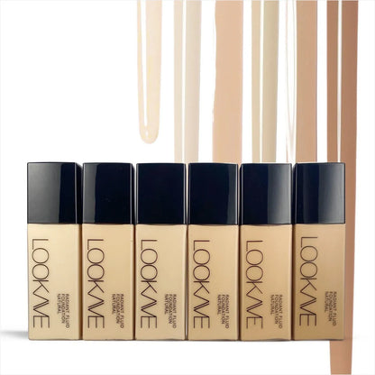 LOOKAVE Matte Liquid Foundation bottle, 21g net content, shown in ivory white shade.