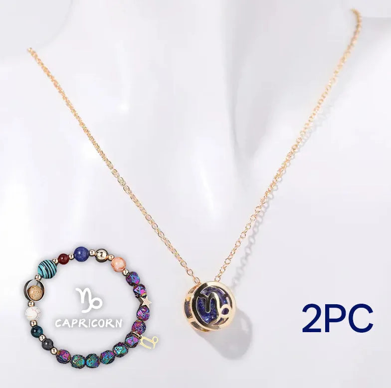Natural stone beaded necklace and matching bracelet set with colourful gemstone beads.