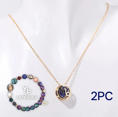 Natural stone beaded necklace and matching bracelet set with colourful gemstone beads.