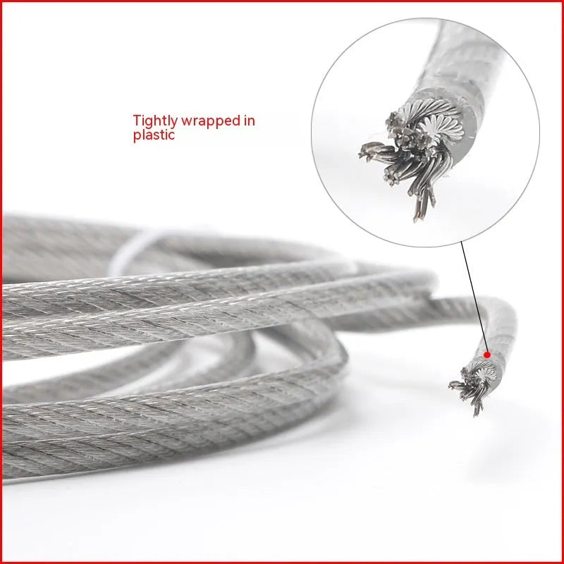304 stainless steel anti-theft wire rope with double-twist structure and core diameters from 0.8mm to 12mm for security applications