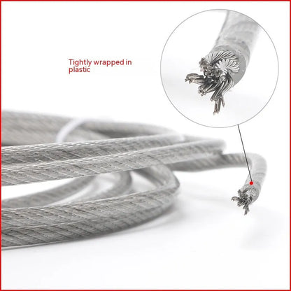 304 stainless steel anti-theft wire rope with double-twist structure and core diameters from 0.8mm to 12mm for security applications