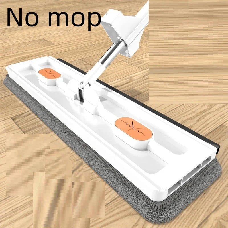 360° Rotating Flat Mop with Stainless Steel Handle and Self-Contained Dewatering Scraper for Effortless Floor Cleaning