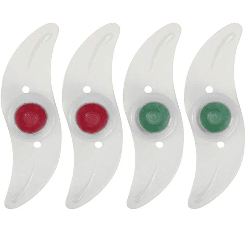 LED bicycle spoke lights in various colors mounted on bike wheel for night safety