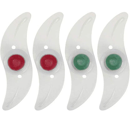 LED bicycle spoke lights in various colors mounted on bike wheel for night safety