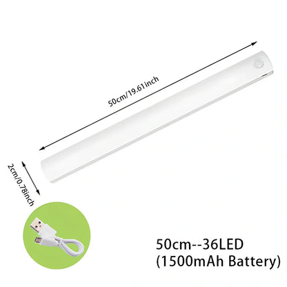 Stainless steel wireless LED motion sensor night light with magnetic wall mounting