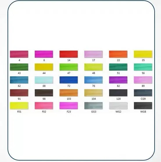 Double-headed alcohol-based oily colour animation paint pens with round and inclined tips for professional art students