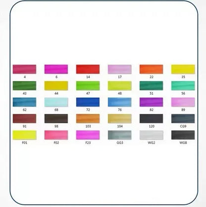 Double-headed alcohol-based oily colour animation paint pens with round and inclined tips for professional art students