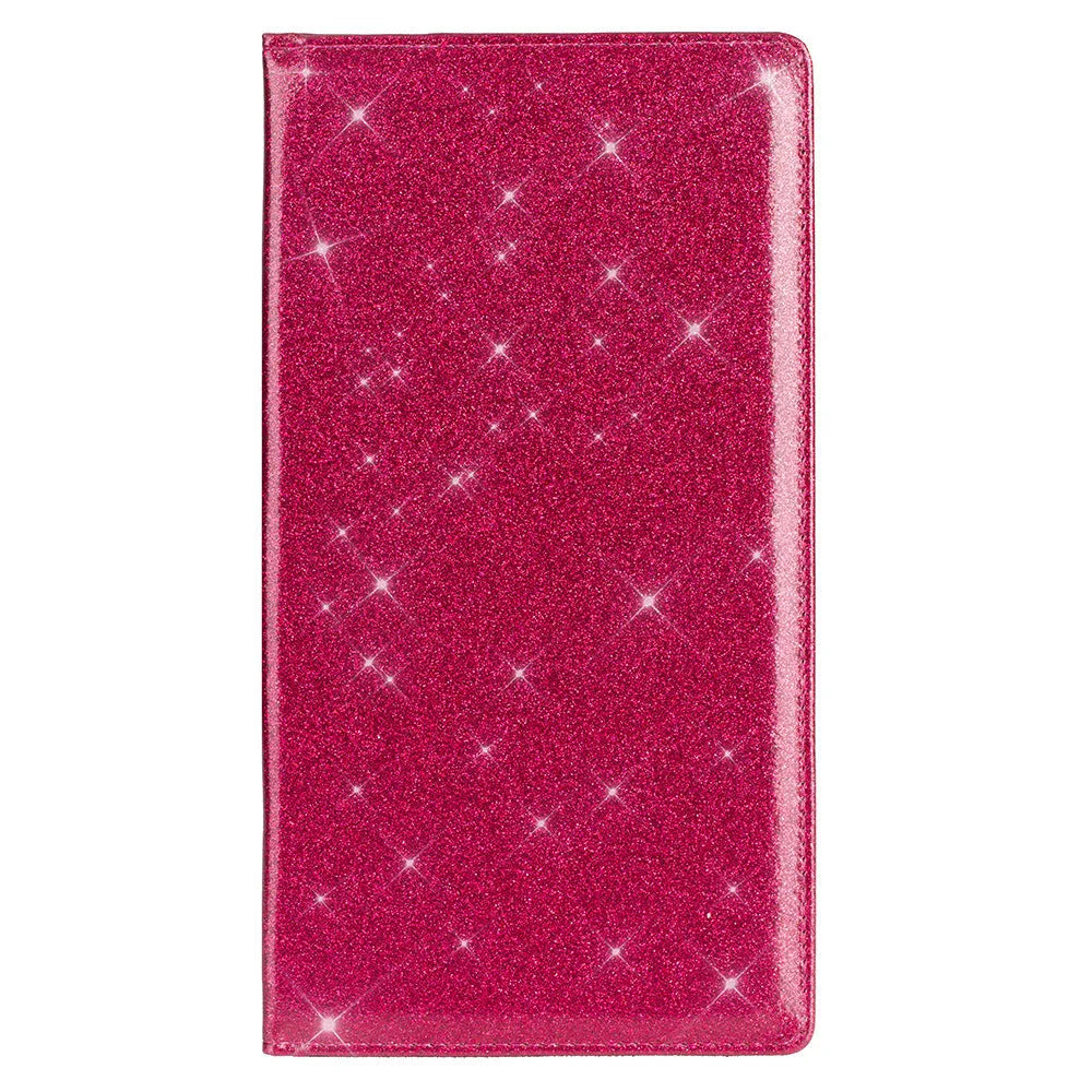 Purple PU leather car document wallet for holding a V5C registration document and insurance certificate.
