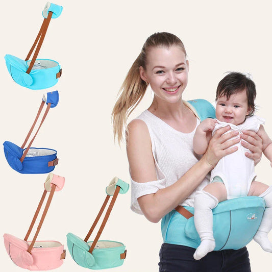 A comfortable 2-in-1 baby carrier with versatile carrying options, suitable for newborns to toddlers, featuring multiple color choices and a large storage compartment.