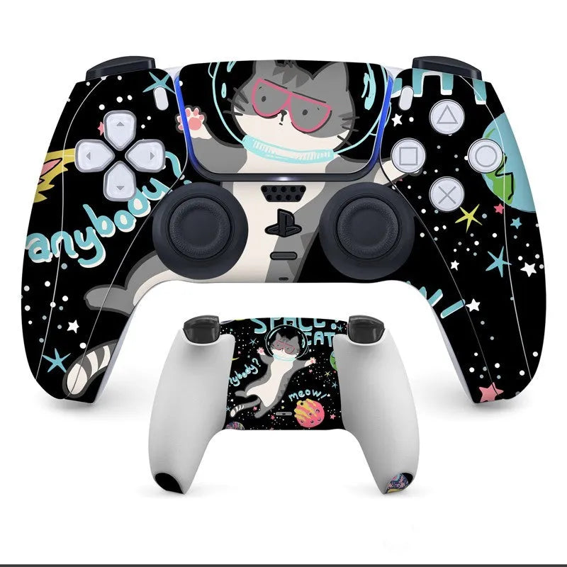 Non-adhesive micro-frosted PVC protection stickers for Sony PS5 DualSense controller in various colours.