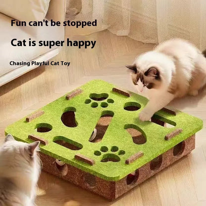 Felt cat toy box for scratching measuring 30cm square with 7.5cm height