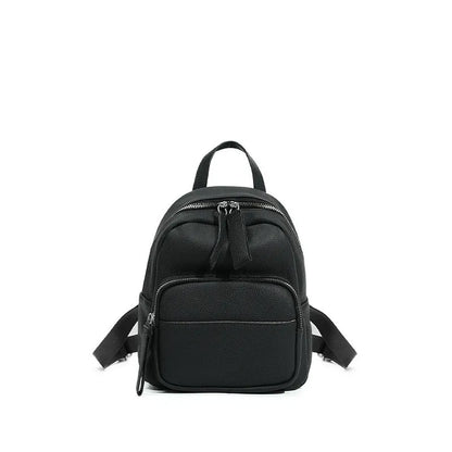 Women's leather backpack in urban simplicity style with organised internal compartments