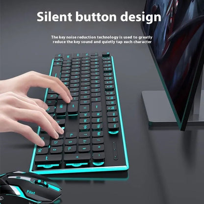 Wireless mute Bluetooth keyboard in cherry blossom pink with backlight and mute button.