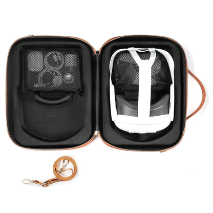 Black superfibre storage case for Apple Vision Pro MR glasses showing internal dimensions.