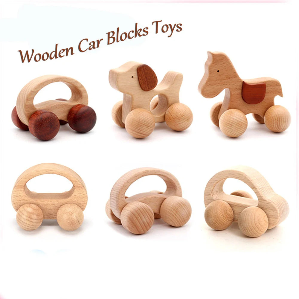 Eco-friendly wooden dog puzzle toy for infant learning and development