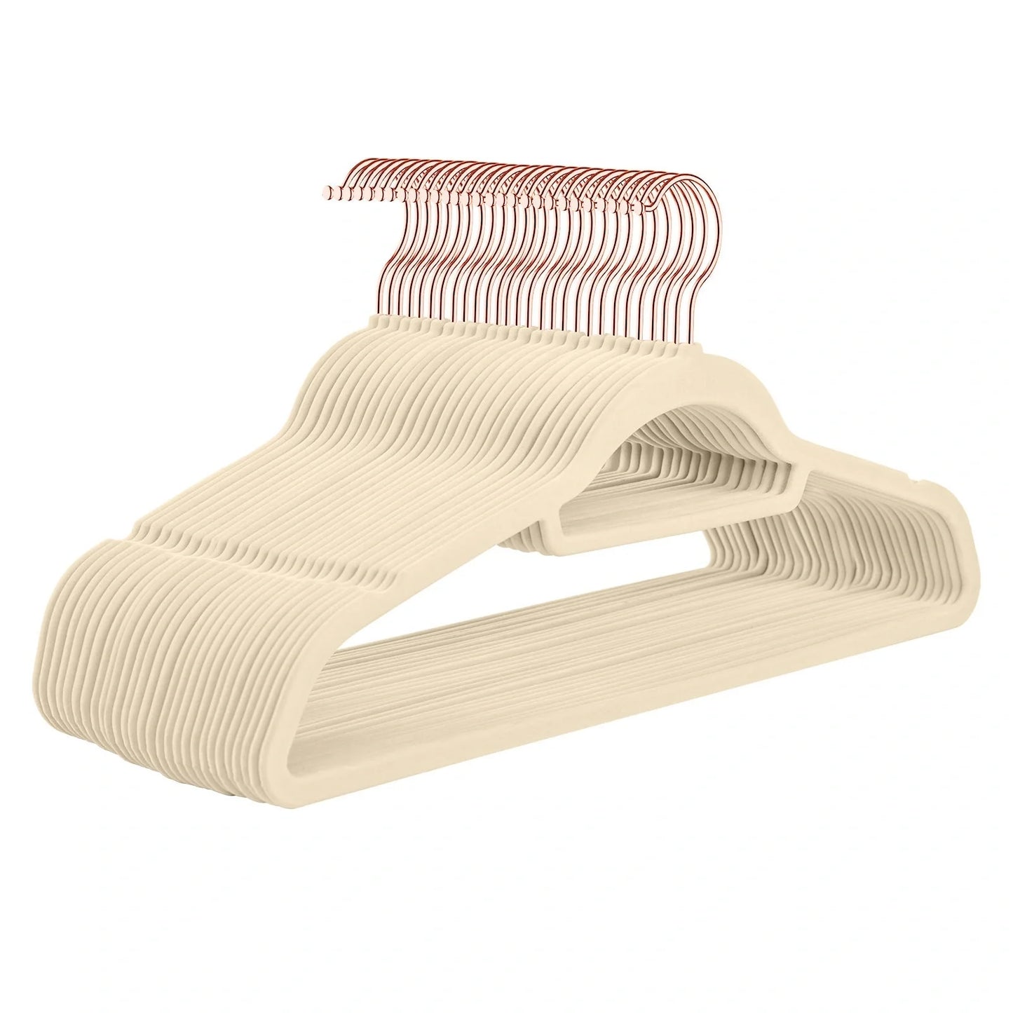 Multifunctional non-slip flocking hanger with Rose Gold hook in various colors