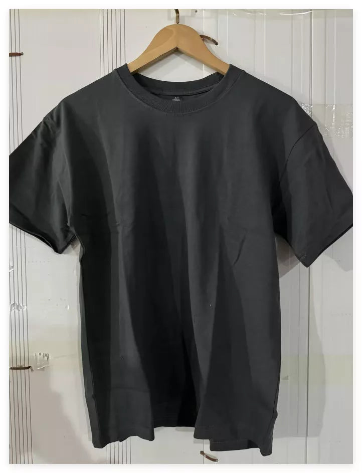 Plus size cotton men's blank T-shirt in oversized retro fit, available in multiple colors