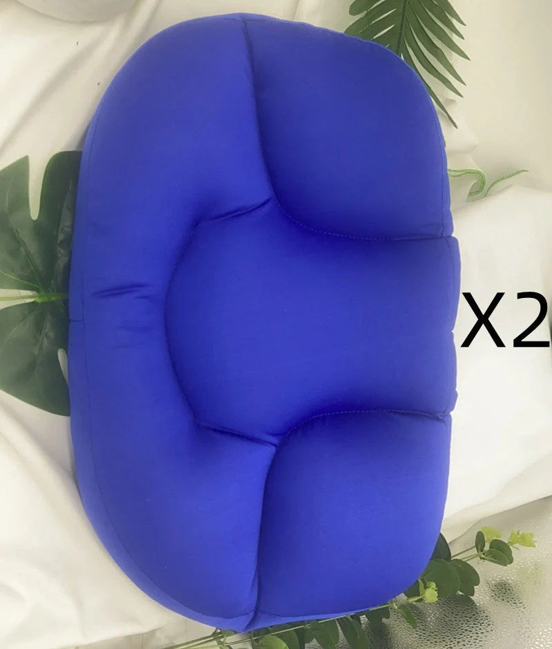 Round foam neck support pillow with pure cotton cover and adjustable height for personalized comfort
