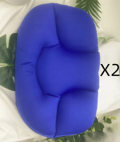 Round foam neck support pillow with pure cotton cover and adjustable height for personalized comfort