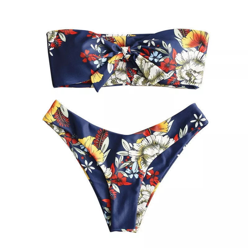 Women's printed bikini swimsuit with high elasticity in vibrant colors