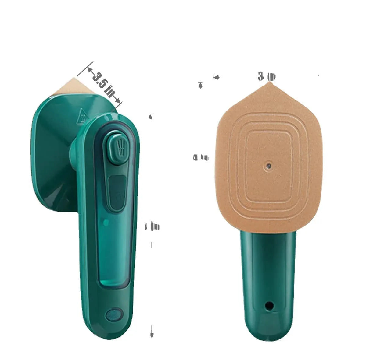 Dark green handheld portable garment ironing machine with titanium panel and steam function