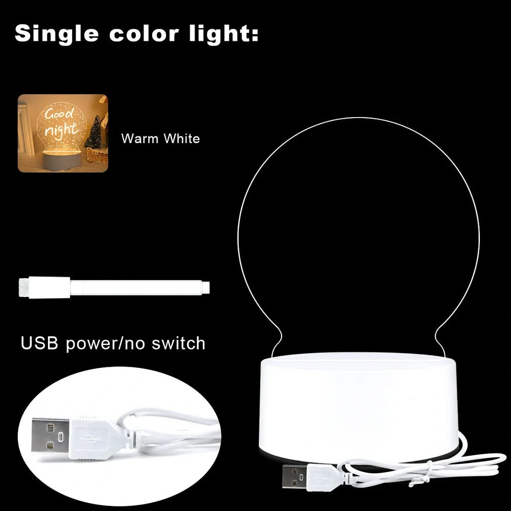 LED light note board with 15cm heart-shaped luminous writing surface and USB power