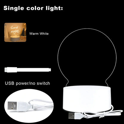 LED light note board with 15cm heart-shaped luminous writing surface and USB power