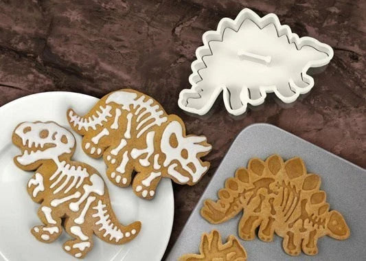 3D dinosaur-shaped baking molds for creating unique, edible treats and crafts