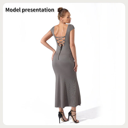 A stylish and versatile black dress with a flattering silhouette, suitable for various occasions.