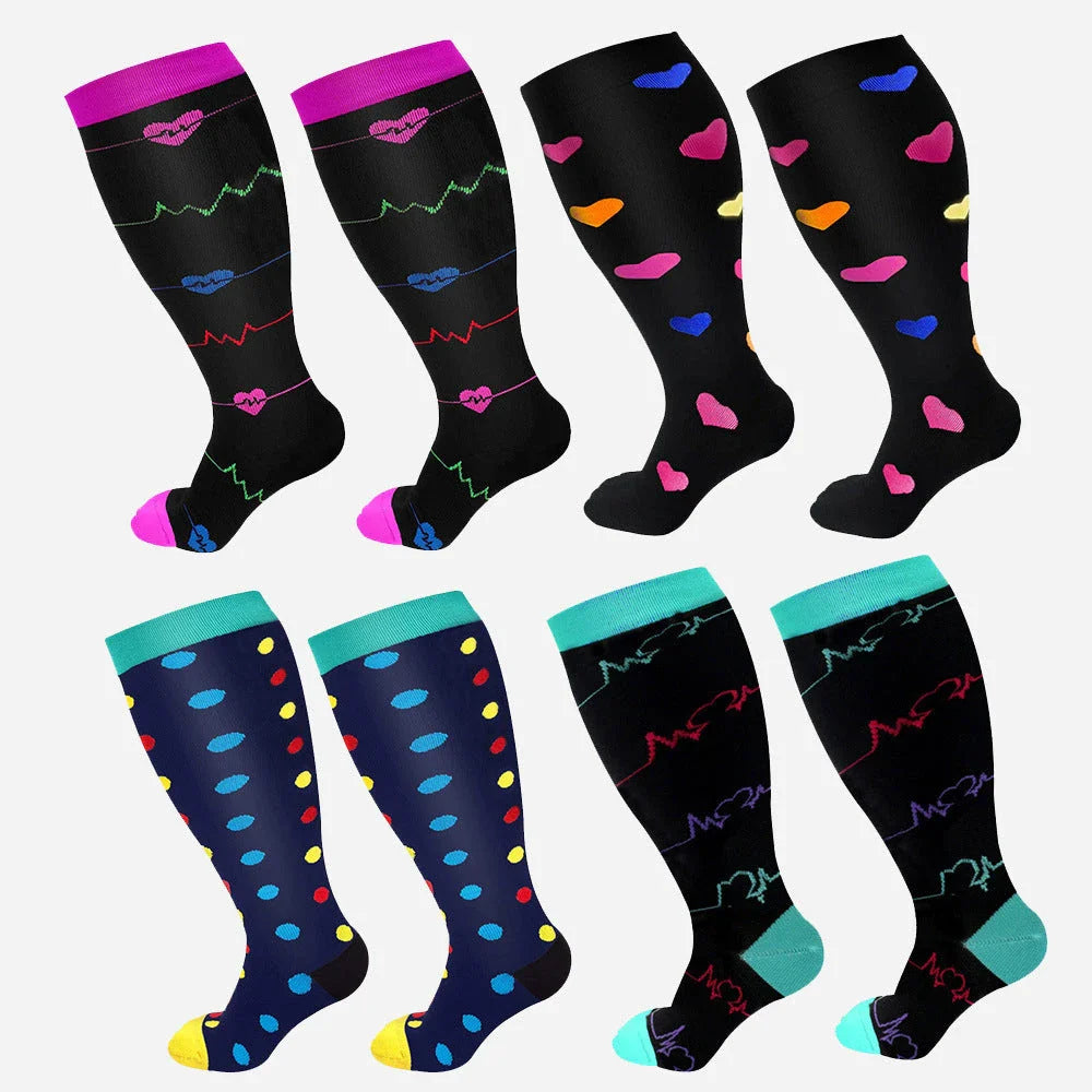 Premium plus-size compression socks with bamboo fibers for superior comfort and support