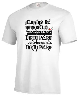 Men's white short sleeve pullover with printed design, straight fit, available in sizes XS to 4XL