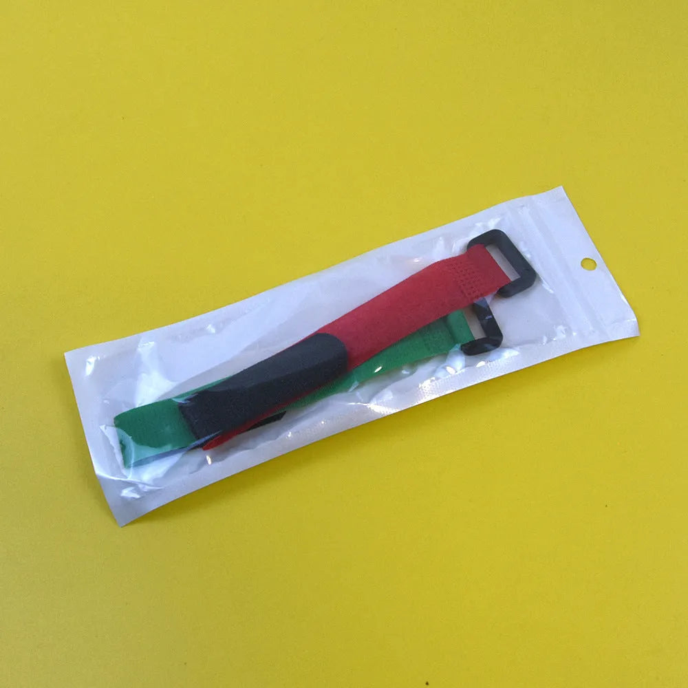 Two nylon poultry collars in yellow and red for chickens, ducks, and geese, no hook and knot design