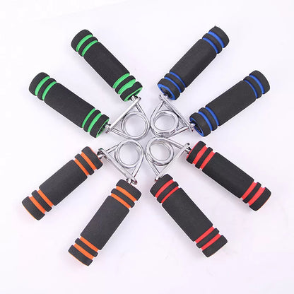 Type A Men's Finger Trainer with two-tone sponge grip in red, blue, orange, and emerald green