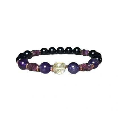 Star-shaped natural stone crystal bracelet for unisex fashion enthusiasts