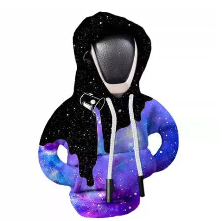 Gear shift knob hoodie cover in cloth material, universal 13x8cm size for manual or automatic cars