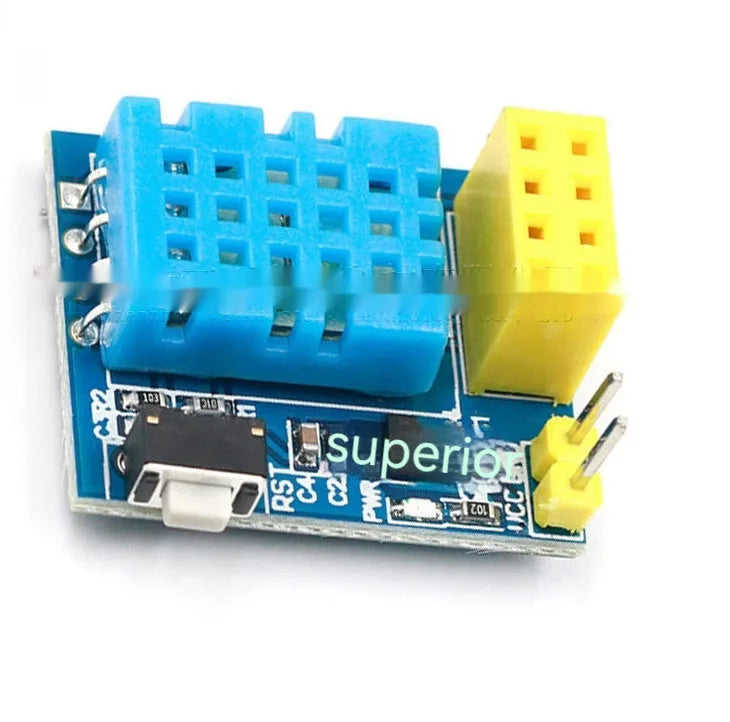 Temperature and humidity WiFi node module with DHT11 sensor measuring 25mm by 21mm