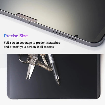 Magnetic suction anti-peeping film for iPad with paper-like texture and storage clip, showing 30-degree privacy angle