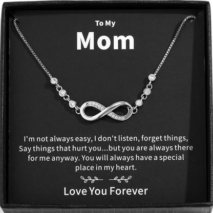Mother's Day gift necklace with heart-shaped alloy pendant in gift box