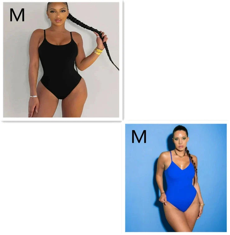 Sexy backless one-piece swimsuit in various vibrant colors with adjustable straps for a flattering fit