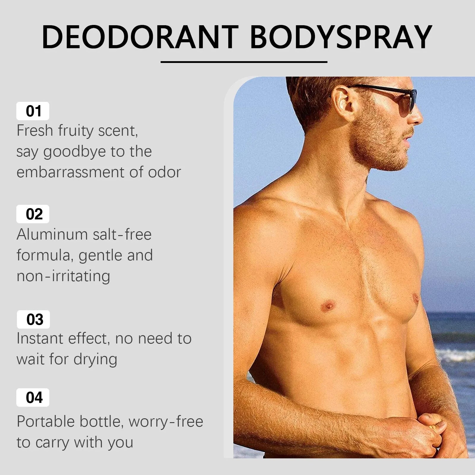 100ml bottle of men's fruit fragrance care spray with spray nozzle