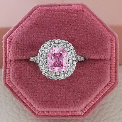 Chic multicolor cubic zirconia wedding rings for women featuring a sleek geometric design and premium copper construction